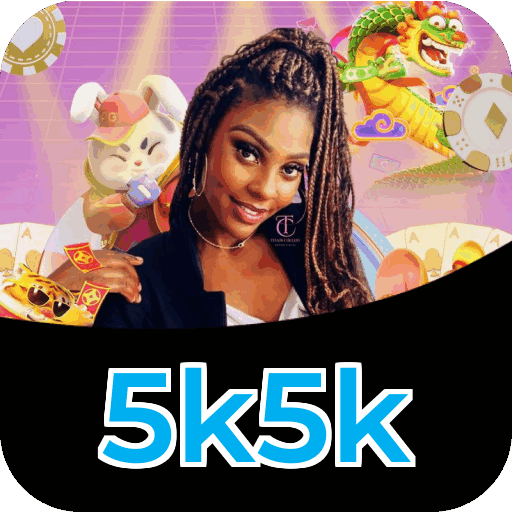 Plataforma 5k5k mostrando interface moderna, jogos certificados e recursos de segurança licenciados